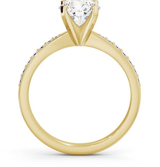 Round Diamond Contemporary Style Ring 18K Yellow Gold Solitaire ENRD4S_YG_THUMB1 