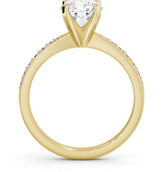 Round Diamond Contemporary Style Ring 18K Yellow Gold Solitaire ENRD4S_YG_THUMB1 