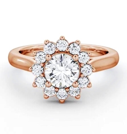 Cluster Round Diamond Halo Engagement Ring 18K Rose Gold ENRD50_RG_THUMB1