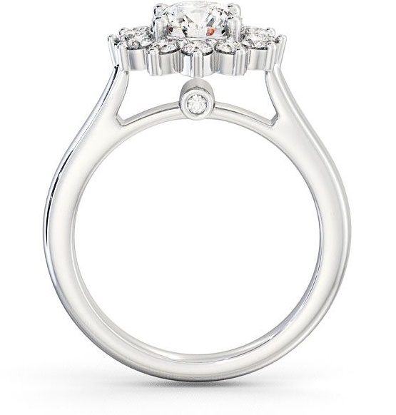 Cluster Round Diamond Halo Engagement Ring 18K White Gold ENRD50_WG_THUMB1