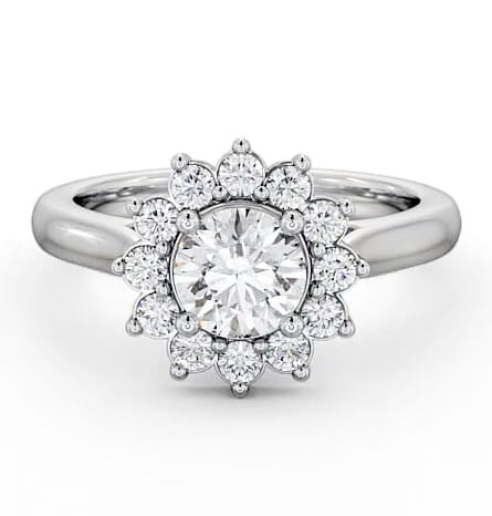 Cluster Round Diamond Halo Engagement Ring Platinum ENRD50_WG_THUMB2 