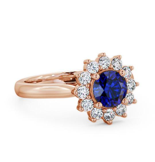 Cluster Blue Sapphire and Diamond 1.49ct Ring 18K Rose Gold ENRD50GEM_RG_BS_THUMB1