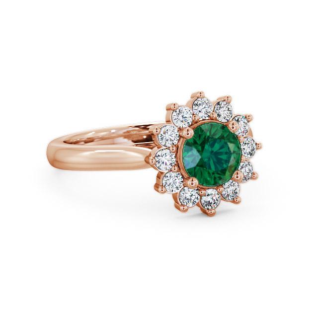 Cluster Emerald and Diamond 1.24ct Ring 9K Rose Gold - Carmella ENRD50GEM_RG_EM_HAND