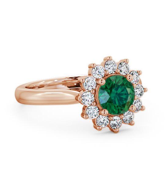 Cluster Emerald and Diamond 1.24ct Ring 18K Rose Gold ENRD50GEM_RG_EM_THUMB2 