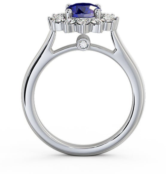 Cluster Blue Sapphire and Diamond 1.49ct Ring 18K White Gold ENRD50GEM_WG_BS_THUMB1 