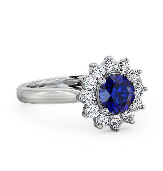 Cluster Blue Sapphire and Diamond 1.49ct Ring 9K White Gold ENRD50GEM_WG_BS_THUMB2 