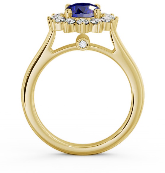 Cluster Blue Sapphire and Diamond 1.49ct Ring 9K Yellow Gold ENRD50GEM_YG_BS_THUMB1 