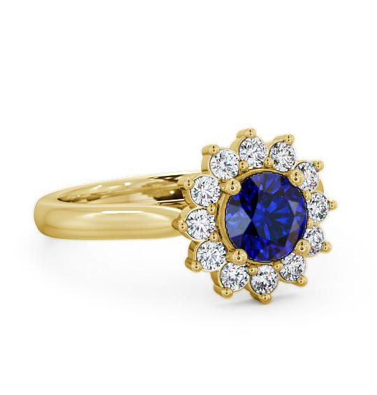Cluster Blue Sapphire and Diamond 1.49ct Ring 18K Yellow Gold ENRD50GEM_YG_BS_THUMB2 