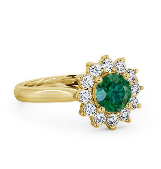 Cluster Emerald and Diamond 1.24ct Ring 9K Yellow Gold ENRD50GEM_YG_EM_THUMB1