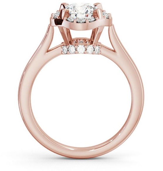 Halo Round Diamond Unique Engagement Ring 9K Rose Gold ENRD51_RG_THUMB1 