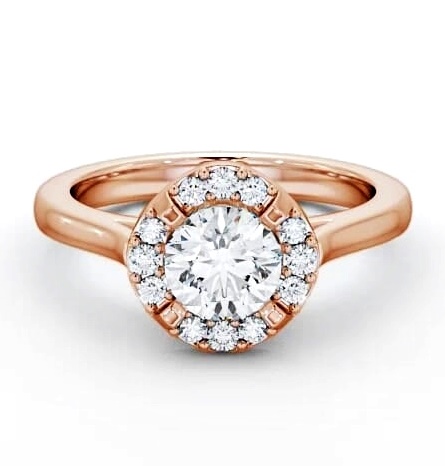 Halo Round Diamond Unique Engagement Ring 18K Rose Gold ENRD51_RG_THUMB1
