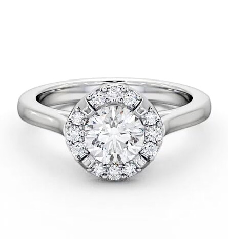 Halo Round Diamond Unique Engagement Ring Platinum ENRD51_WG_THUMB1