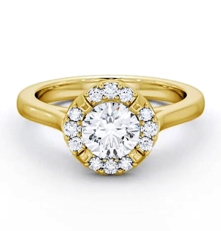 Halo Round Diamond Unique Engagement Ring 18K Yellow Gold ENRD51_YG_THUMB2 