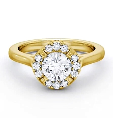 Halo Round Diamond Unique Engagement Ring 18K Yellow Gold ENRD51_YG_THUMB2 