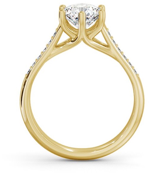 Round Diamond Trellis Style 6 Prong Ring 18K Yellow Gold Solitaire ENRD53S_YG_THUMB1 