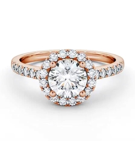 Halo Round Diamond Classic Engagement Ring 9K Rose Gold ENRD54_RG_THUMB1