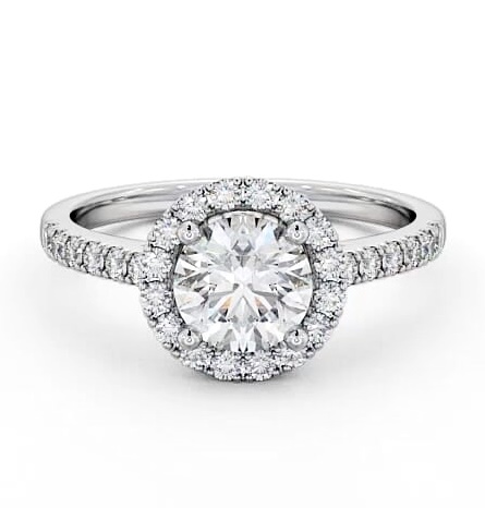 Halo Round Diamond Classic Engagement Ring 9K White Gold ENRD54_WG_THUMB1