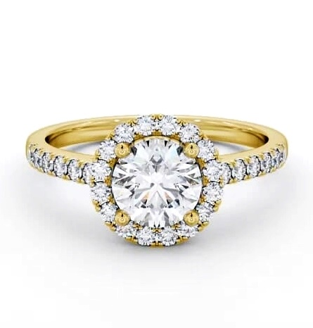 Halo Round Diamond Classic Engagement Ring 9K Yellow Gold ENRD54_YG_THUMB1