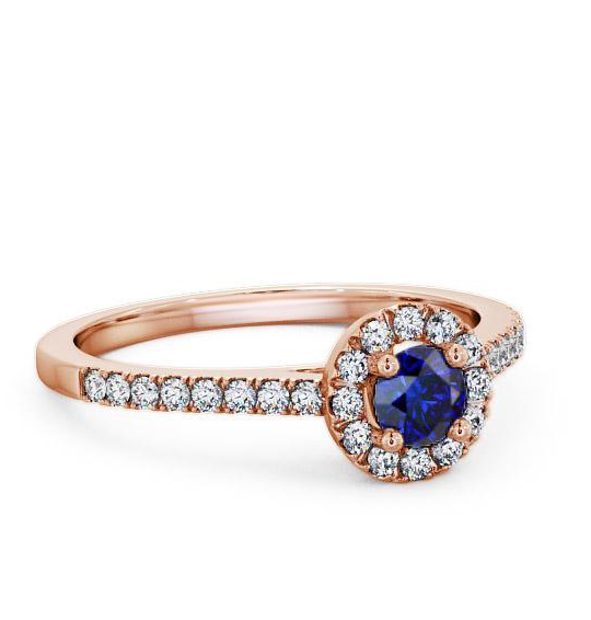 Halo Blue Sapphire and Diamond 0.58ct Ring 18K Rose Gold ENRD54GEM_RG_BS_THUMB1