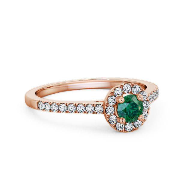 Halo Emerald and Diamond 0.51ct Ring 18K Rose Gold - Tamiah ENRD54GEM_RG_EM_HAND