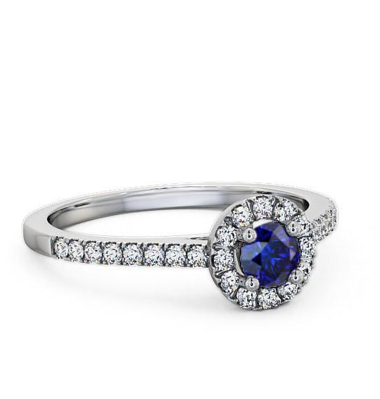Halo Blue Sapphire and Diamond 0.58ct Ring 18K White Gold ENRD54GEM_WG_BS_THUMB2 