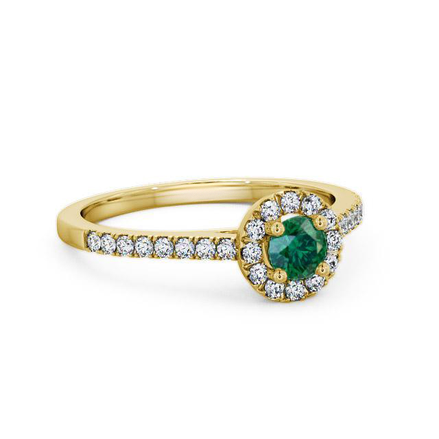 Halo Emerald and Diamond 0.51ct Ring 9K Yellow Gold - Tamiah ENRD54GEM_YG_EM_HAND