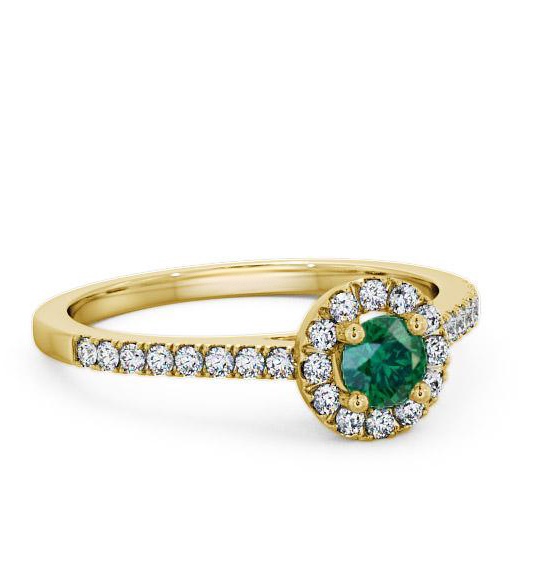 Halo Emerald and Diamond 0.51ct Ring 18K Yellow Gold ENRD54GEM_YG_EM_THUMB1
