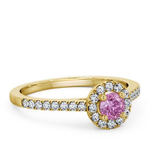 Halo Pink Sapphire and Diamond 0.58ct Ring 18K Yellow Gold ENRD54GEM_YG_PS_THUMB1