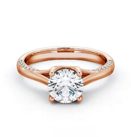 Round Diamond 4 Prong Engagement Ring 9K Rose Gold Solitaire ENRD56_RG_THUMB1