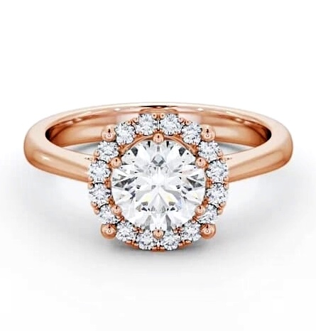 Halo Round Diamond Basket Style Engagement Ring 18K Rose Gold ENRD57_RG_THUMB1