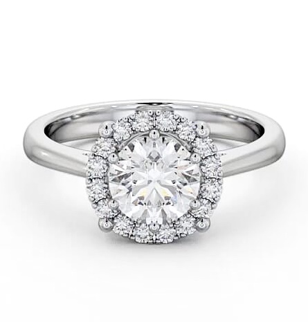 Halo Round Diamond Basket Style Engagement Ring 9K White Gold ENRD57_WG_THUMB1