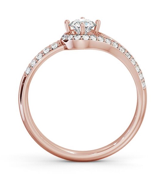 Halo Round Diamond Loop Design Engagement Ring 18K Rose Gold ENRD58_RG_THUMB1 