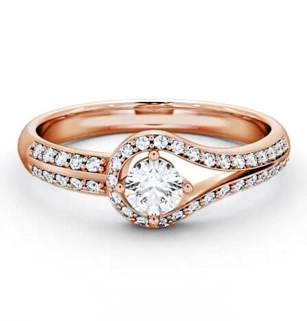Halo Round Diamond Loop Design Engagement Ring 9K Rose Gold ENRD58_RG_THUMB1