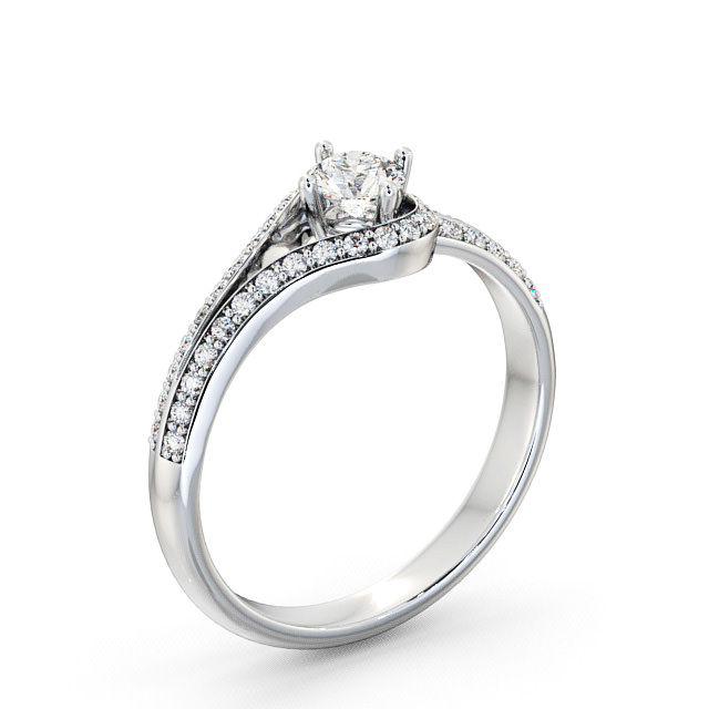 Halo Round Diamond Engagement Ring Platinum - Adalee ENRD58_WG_HAND