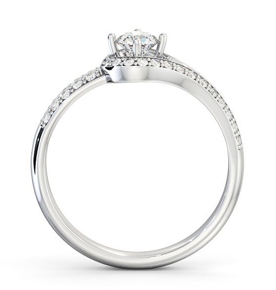 Halo Round Diamond Loop Design Engagement Ring 9K White Gold ENRD58_WG_THUMB1 