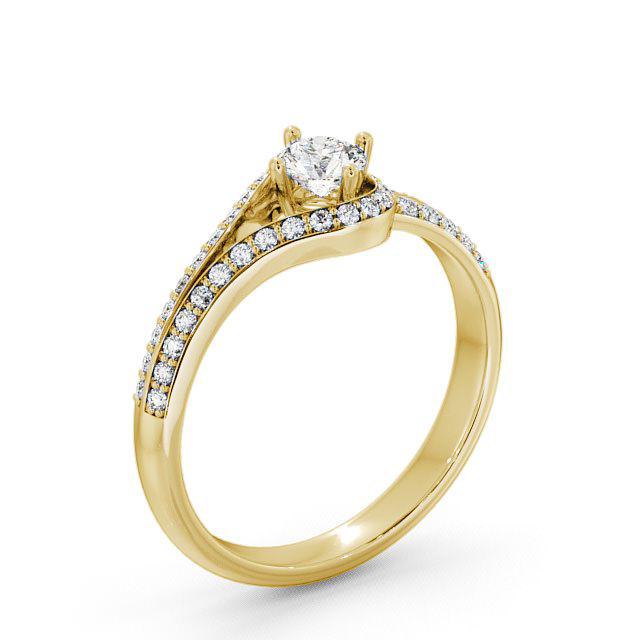 Halo Round Diamond Engagement Ring 9K Yellow Gold - Adalee ENRD58_YG_HAND