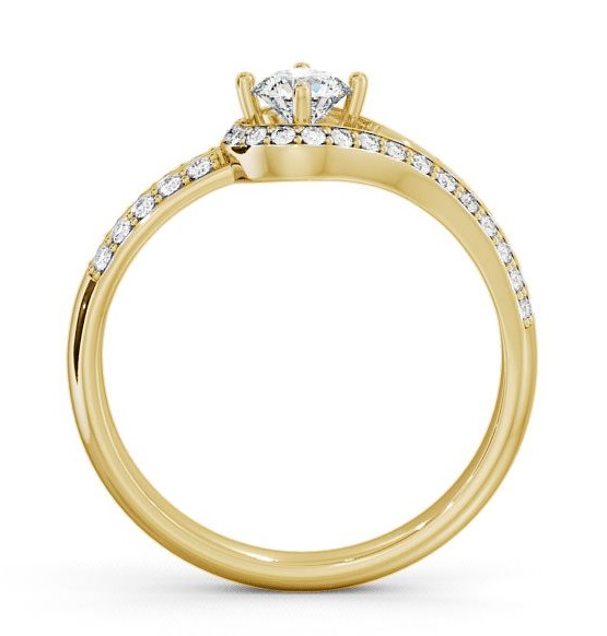Halo Round Diamond Loop Design Engagement Ring 18K Yellow Gold ENRD58_YG_THUMB1 