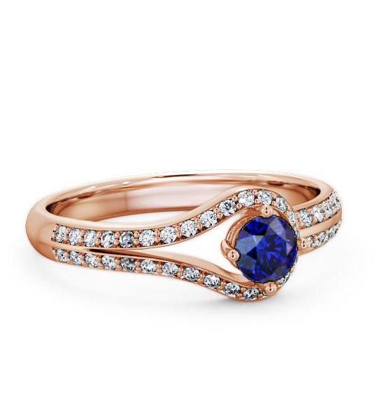 Open Halo Blue Sapphire and Diamond 0.57ct Ring 9K Rose Gold ENRD58GEM_RG_BS_THUMB1