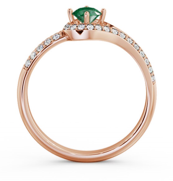 Open Halo Emerald and Diamond 0.50ct Ring 18K Rose Gold ENRD58GEM_RG_EM_THUMB1 