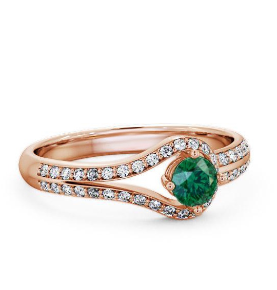 Open Halo Emerald and Diamond 0.50ct Ring 18K Rose Gold ENRD58GEM_RG_EM_THUMB2 