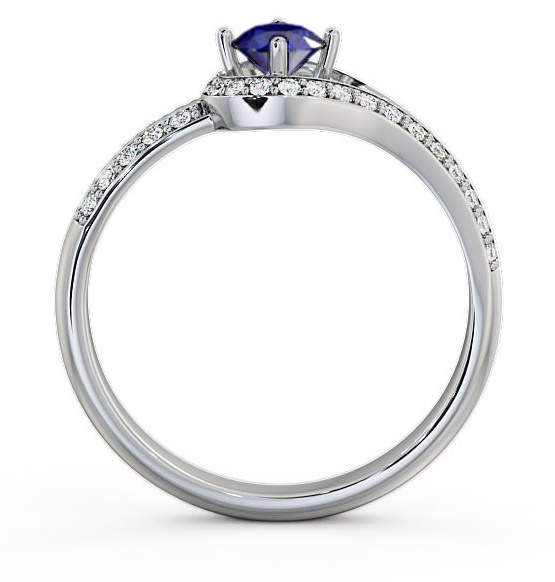 Open Halo Blue Sapphire and Diamond 0.57ct Ring 18K White Gold ENRD58GEM_WG_BS_THUMB1 