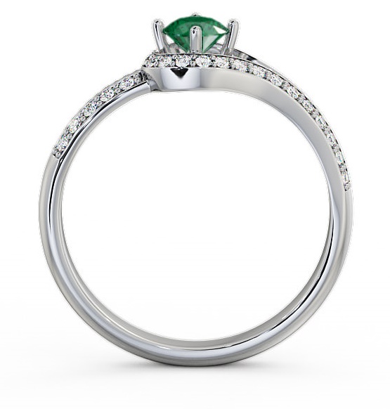 Open Halo Emerald and Diamond 0.50ct Ring 18K White Gold ENRD58GEM_WG_EM_THUMB1 