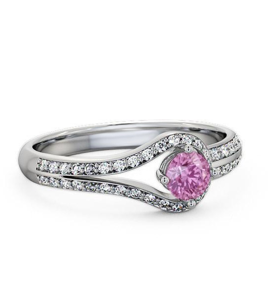Open Halo Pink Sapphire and Diamond 0.57ct Ring 18K White Gold ENRD58GEM_WG_PS_THUMB2 