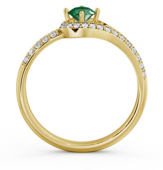 Open Halo Emerald and Diamond 0.50ct Ring 9K Yellow Gold ENRD58GEM_YG_EM_THUMB1 
