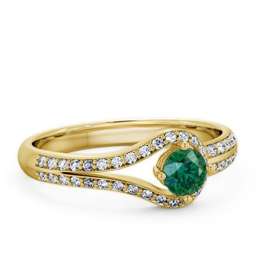 Open Halo Emerald and Diamond 0.50ct Ring 18K Yellow Gold ENRD58GEM_YG_EM_THUMB2 