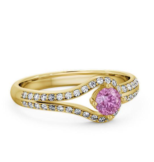 Open Halo Pink Sapphire and Diamond 0.57ct Ring 9K Yellow Gold ENRD58GEM_YG_PS_THUMB1