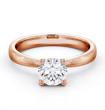 Round Diamond Pinched Head Engagement Ring 9K Rose Gold Solitaire ENRD5_RG_THUMB1