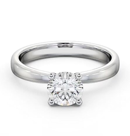 Round Diamond Pinched Head Engagement Ring Platinum Solitaire ENRD5_WG_THUMB1