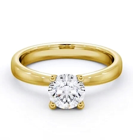 Round Diamond Pinched Head Engagement Ring 18K Yellow Gold Solitaire ENRD5_YG_THUMB2 