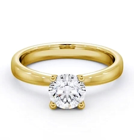 Round Diamond Pinched Head Engagement Ring 18K Yellow Gold Solitaire ENRD5_YG_THUMB2 
